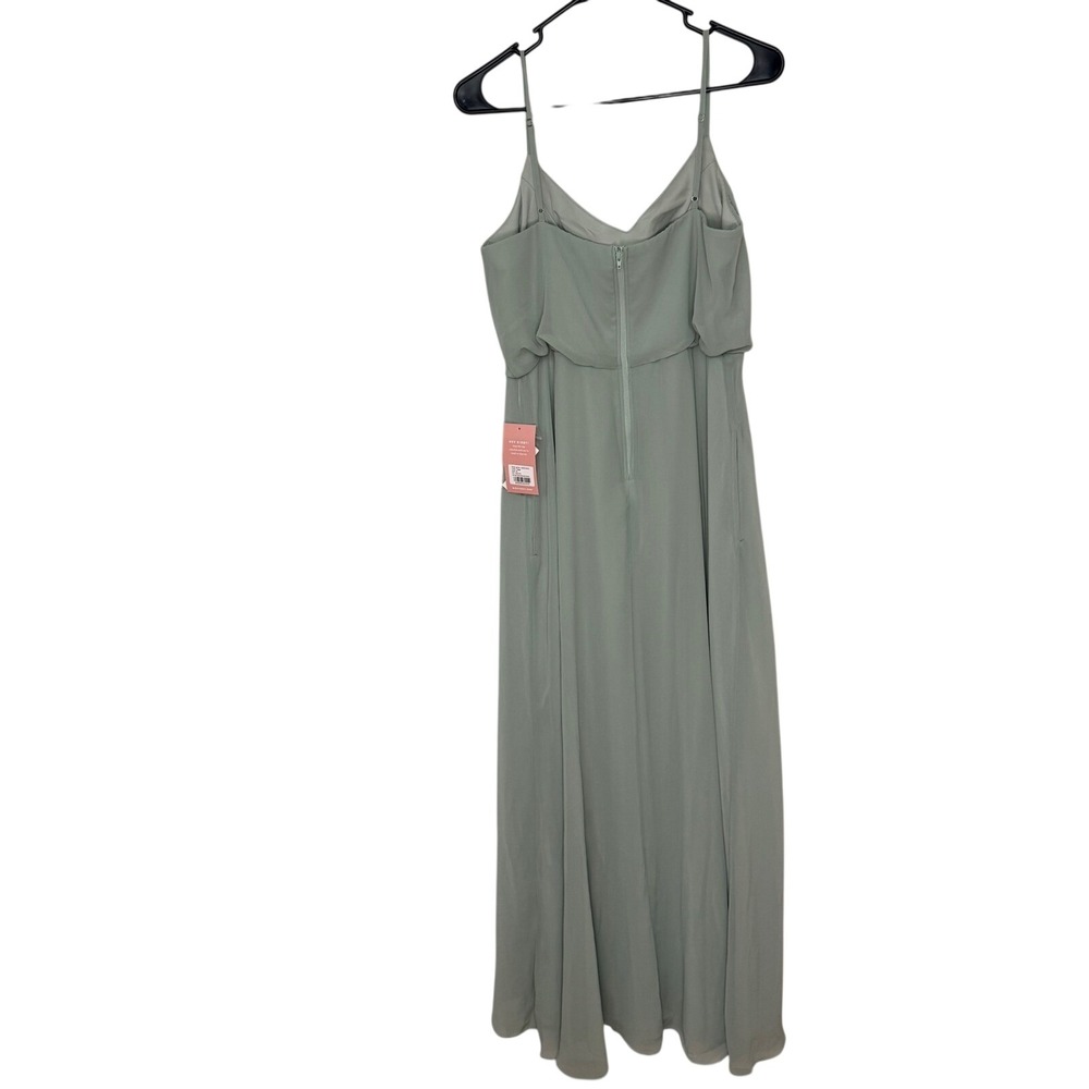 Birdy Grey GWENNIE Maxi Dress Sage Green Spaghetti Strap Flowy Bridesmaid Medium - Picture 5 of 10
